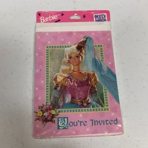 Barbie Doll Birthday Party Invitation Cards Pack Mattel 1997